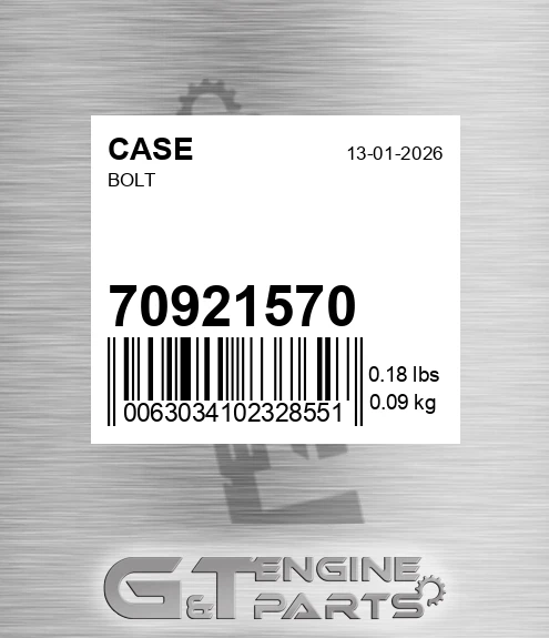 70921570 Bolt
