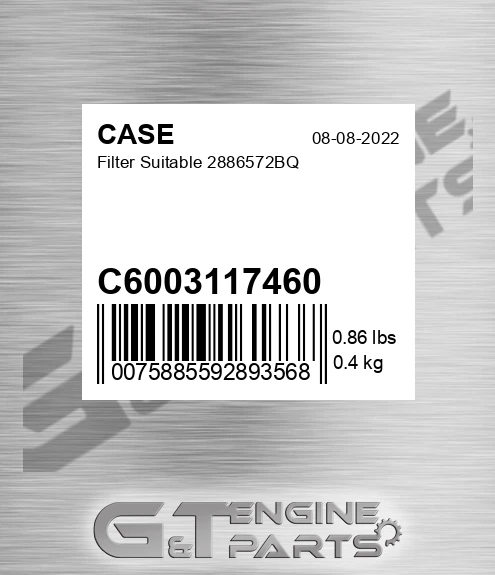 C6003117460 Filter Suitable 2886572bq