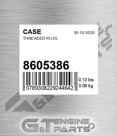 8605386 Threaded Plug
