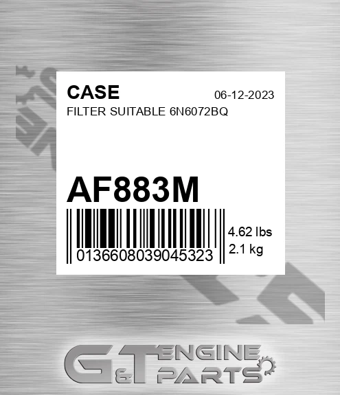 AF883M Filter Suitable 6n6072bq