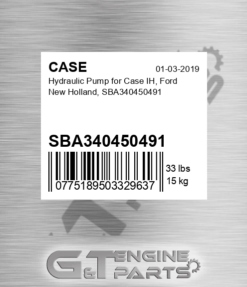 SBA340450491 Hydraulic Pump For Ih, Ford New Holland,