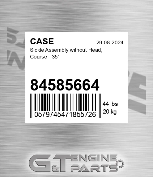 84585664 Sickle Assembly Without Head, Coarse - 35'