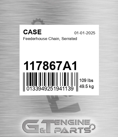 117867A1 CASE Feederhouse Chain, Serrated