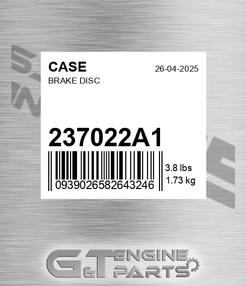 237022A1 Brake Disc for CASE
