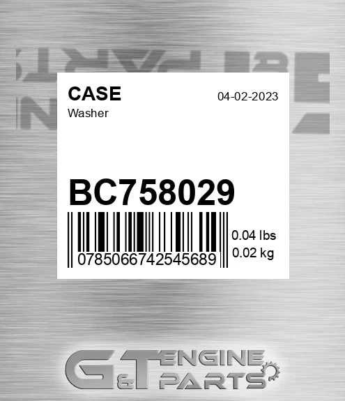 BC758029 CASE Washer