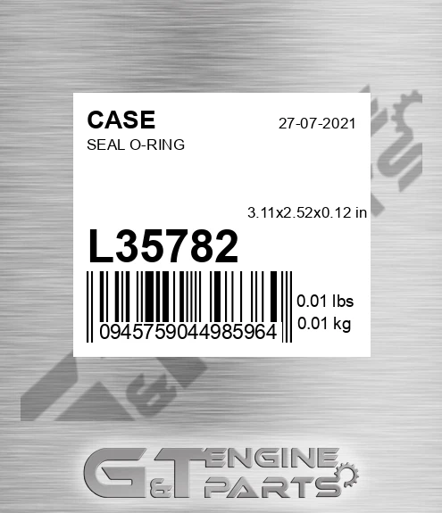 L35782 CASE Seal O-ring