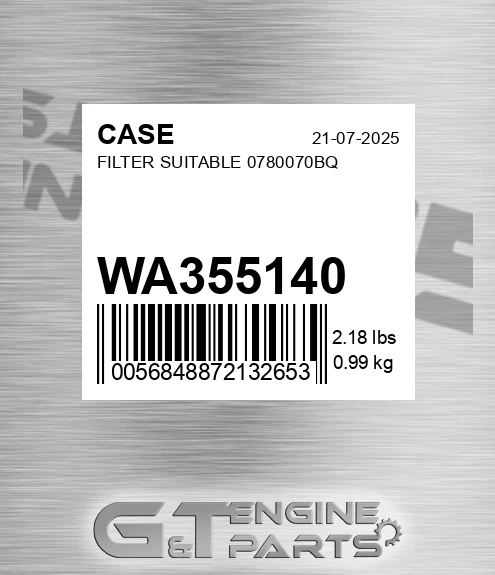 WA355140 CASE Filter Suitable 0780070bq