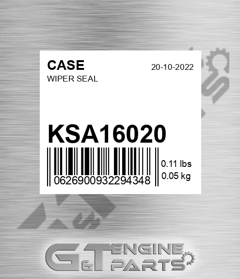 KSA16020 CASE Wiper Seal