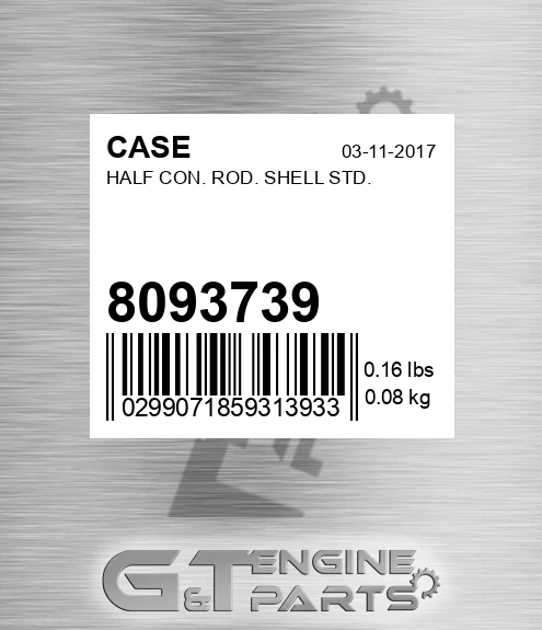 8093739 Half Con. Rod. Shell Std.