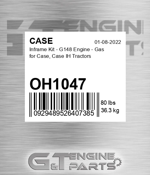 OH1047 CASE Inframe Kit - G148 Engine - Gas For Case, Case Ih Tractors