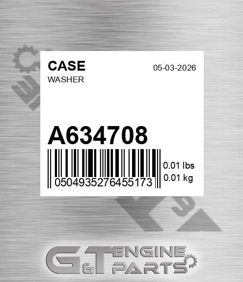 A634708 CASE Washer
