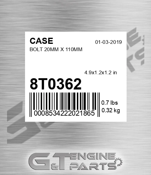 8T0362 Bolt 20mm X 110mm