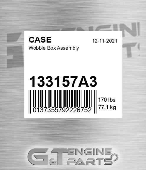 133157A3 CASE Wobble Box Assembly