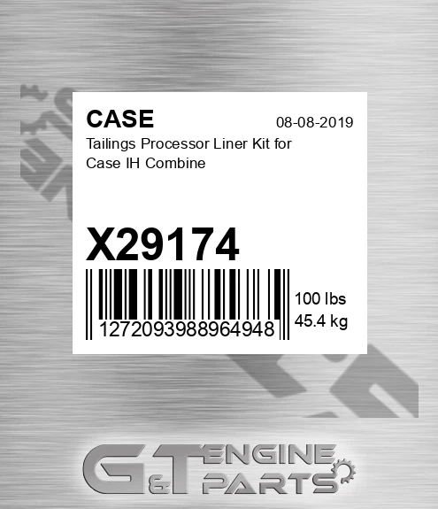 X29174 Tailings Processor Liner Kit For Ih Combine