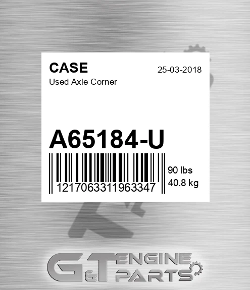 A65184-U CASE Used Axle Corner