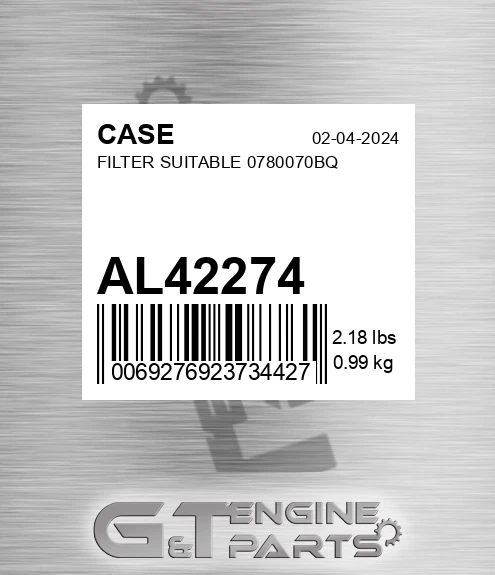 AL42274 Filter Suitable 0780070bq