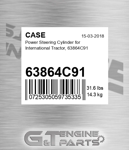 63864C91 Power Steering Cylinder For International Tractor,