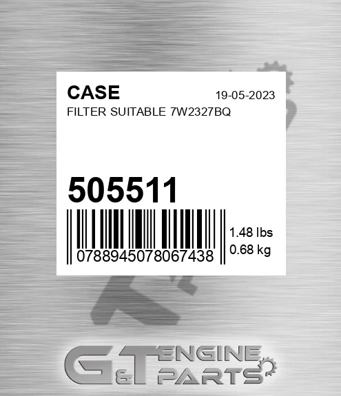 505511 CASE Filter Suitable 7w2327bq