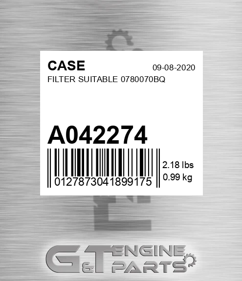 A042274 Filter Suitable 0780070bq