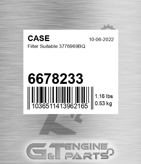 6678233 Filter Suitable 3776969bq