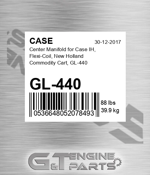 GL-440 Center Manifold For Ih, Flexi-coil, New Holland Commodity Cart,