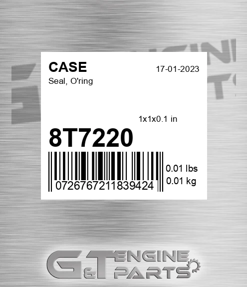 8T7220 Seal, O'ring