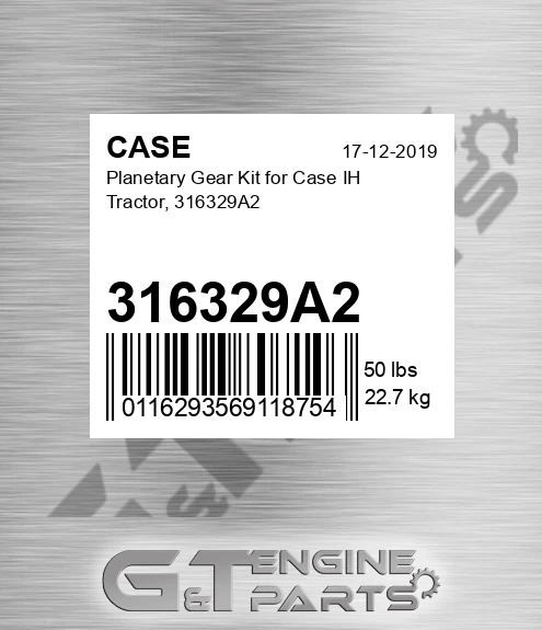 316329A2 CASE Planetary Gear Kit For Case Ih Tractor,