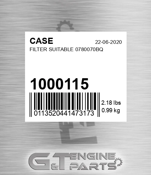 1000115 Filter Suitable 0780070bq