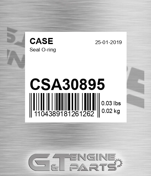 CSA30895 CASE Seal O-ring