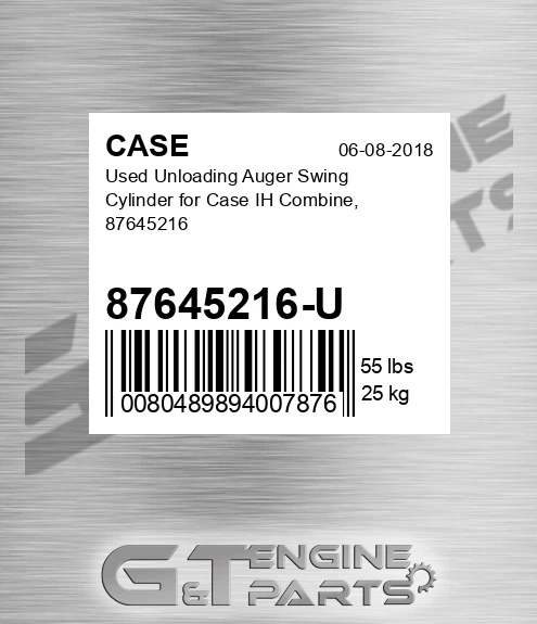 87645216-U Used Unloading Auger Swing Cylinder For Ih Combine, 87645216