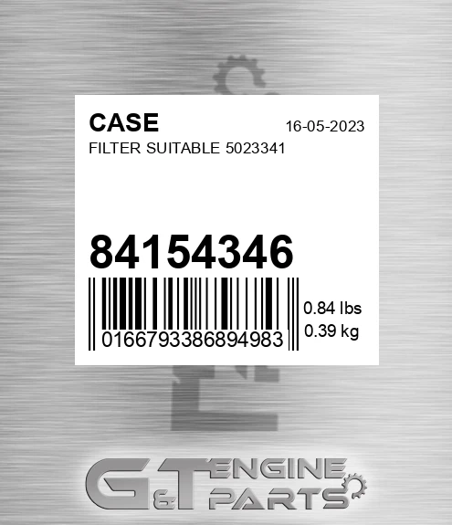 84154346 Filter Suitable 5023341