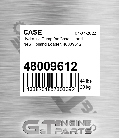 48009612 CASE Hydraulic Pump For Case Ih And New Holland Loader,