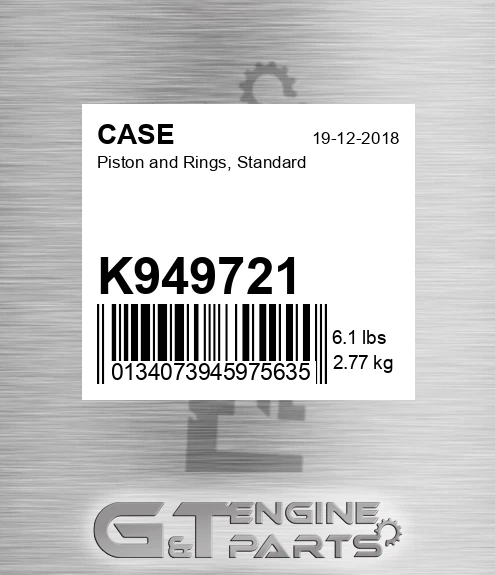 K949721 Piston And Rings, Standard