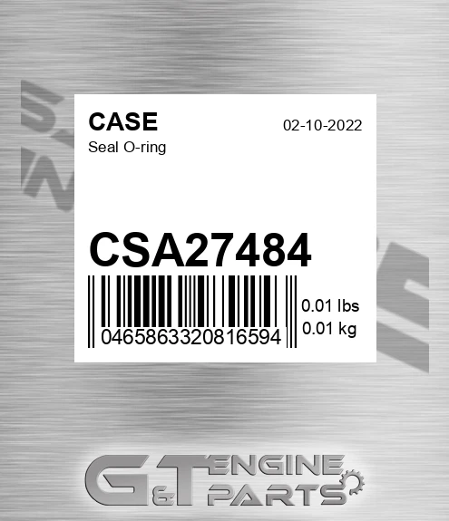 CSA27484 CASE Seal O-ring