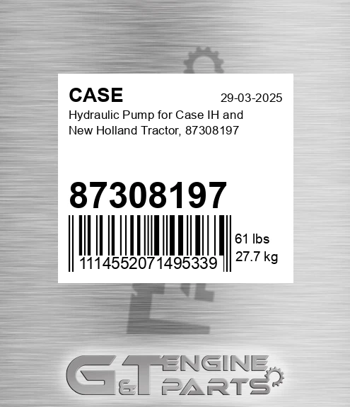 87308197 Hydraulic Pump For Ih And New Holland Tractor,