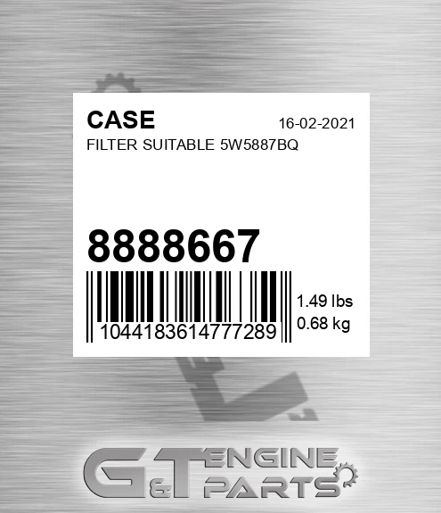 8888667 CASE Filter Suitable 5w5887bq