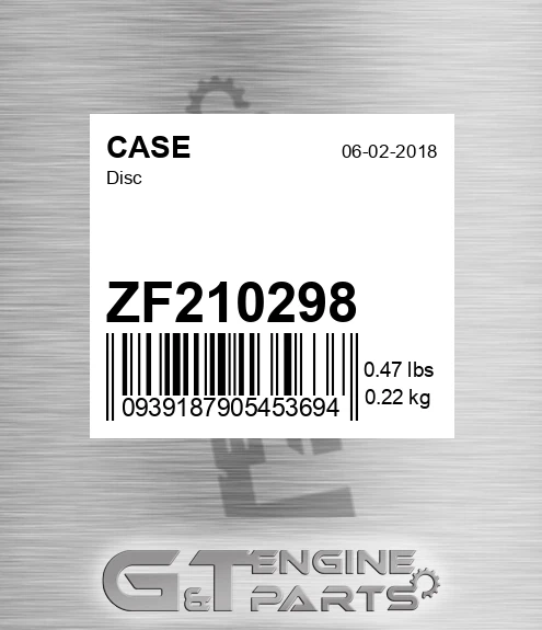 ZF210298 CASE Disc