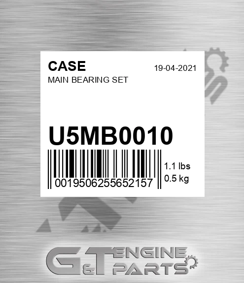 U5MB0010 Main Bearing Set