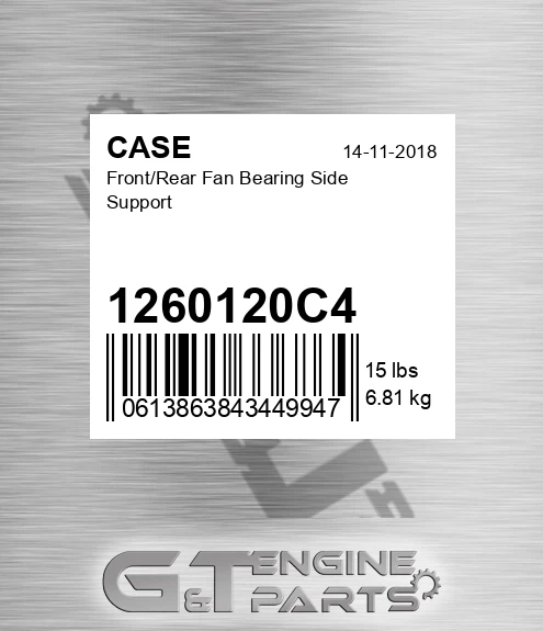 1260120C4 Front/rear Fan Bearing Side Support