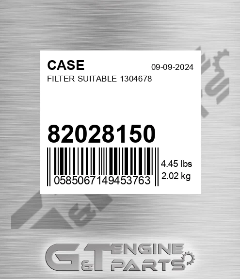 82028150 Filter Suitable 1304678