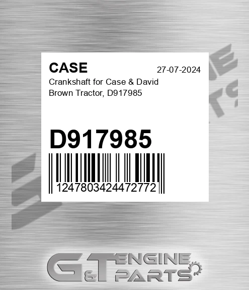 D917985 Crankshaft For & David Brown Tractor,