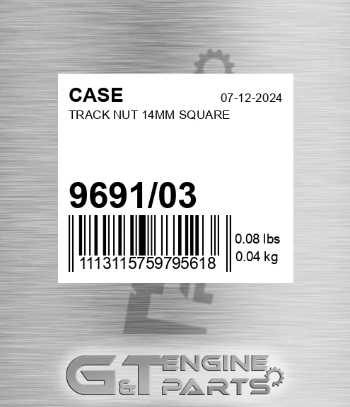 9691/03 Track Nut 14mm Square
