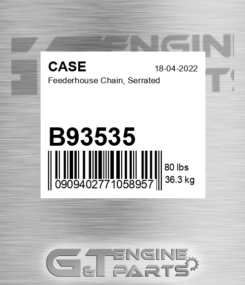 B93535 CASE Feederhouse Chain, Serrated