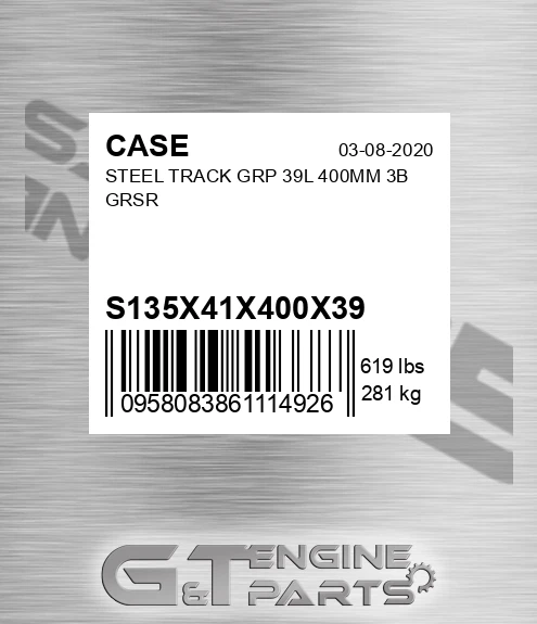 S135X41X400X39 Steel Track Grp 39l 400mm 3b Grsr