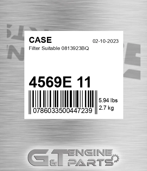 4569E+11 Filter Suitable 0813923bq