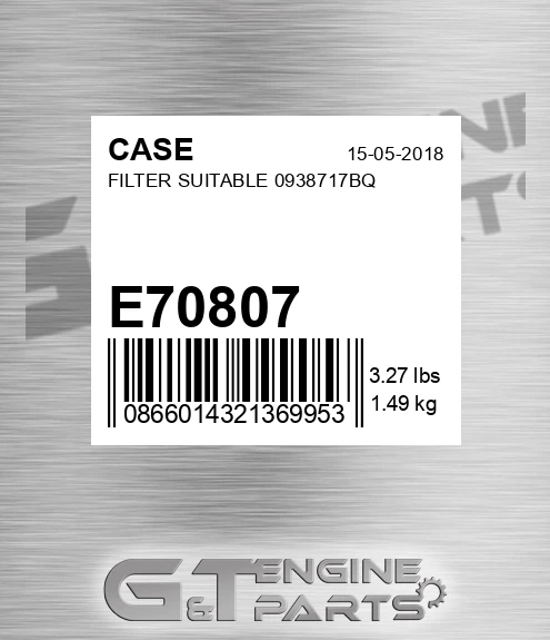 E70807 Filter Suitable 0938717bq