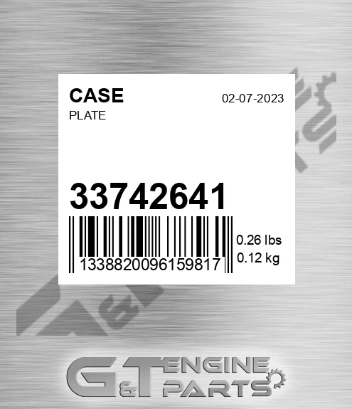 33742641 CASE Plate