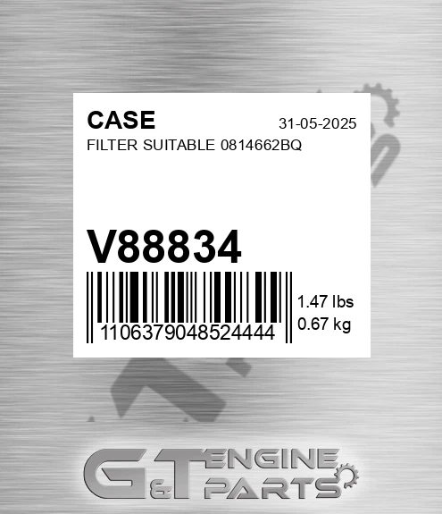 V88834 Filter Suitable 0814662bq