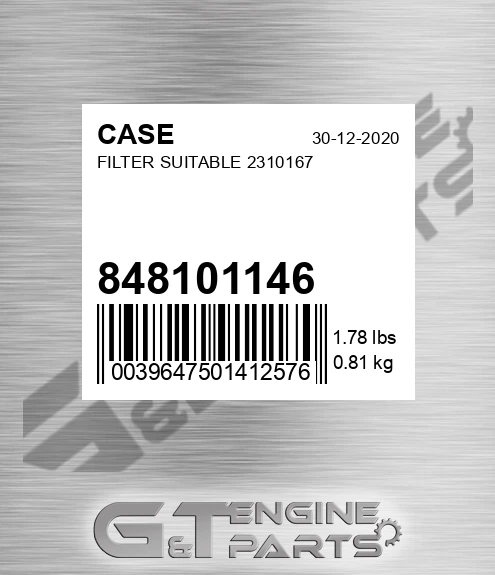 848101146 CASE Filter Suitable 2310167