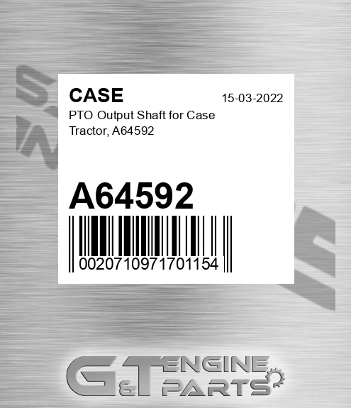 A64592 CASE Pto Output Shaft For Case Tractor,